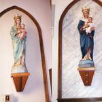 Sanctuary statue repaired and painted.  Faux marble applied to back wall panel.