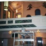 Faux marble on choir loft panels.  Wall icons restored.  Faux mosaic on ceiling panels.